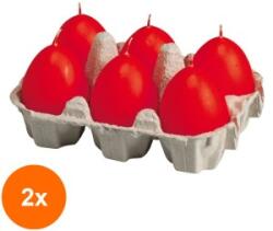 LCA Set 2 x Lumanare Ou Culoare Rosie 6 Ore, 6 Bucati (GIL-2xLCA-OU-A6-R)