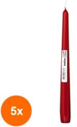 Bolsius Set 5 x Lumanare Conica Bolsius Rosu (GIL-5xLCA-COB-30-R-41-A1)