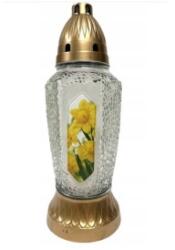 Bispol Candela din Sticla cu Flori, 30 cm (LCA-4065)