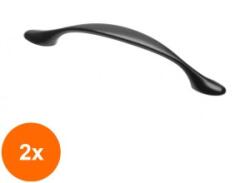 Ideal Feroluc Set 2 x Maner Model Camaio, 128 mm, Finisaj Negru Mat (EDI-2xIFR-18069)