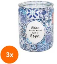 Bolsius Set 3 x Lumanare Parfumata 82 / 68, When I fall in Love, 25 Ore (GIL-3xLCA-LPP-SUM-645WFL)