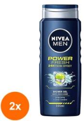 Nivea Set 2 x Gel de Dus Nivea Men Power Refresh, cu Citrice, 500 ml