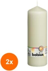 Bolsius Set 2 x Lumanare Stalp Crem, 200 x 68 mm, Bolsius (GIL-2xLCA-STB-200/68-05-IVO)