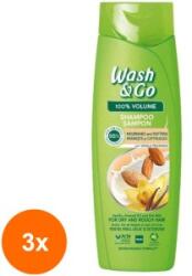 Wash&Go Set 3 x Sampon Wash & Go, Vanilie si Migdale, 360 ml