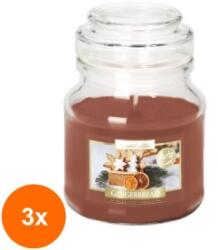 LCA Set 3 x Lumanare Parfumata in Pahar cu Capac, Turta Dulce, 28 Ore (GIL-3xLCA-SND71-346)