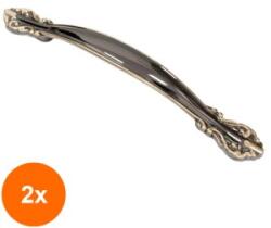 Ideal Feroluc Set 2 x Maner Model Marida, 128 mm, Finisaj Negru/Auriu (EDI-2xIFR-37530)