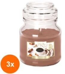 LCA Set 3 x Lumanare Parfumata in Pahar cu Capac Cafea, 28 Ore (GIL-3xLCA-SND71-89)