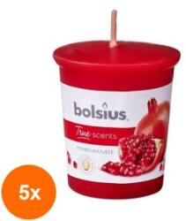 Bolsius Set 5 x Lumanare Parfumata Con, Bolsius, Rodie (GIL-5xLCA-TRU-LPCO-15-ROD-TS)