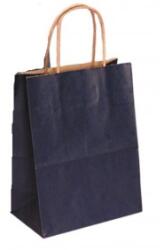 Bisbags Pungi din Hartie cu Manere, Albastru, Interior Natur, 25 x 14 x 30 cm, 100 Bucati (BBG-PK629)