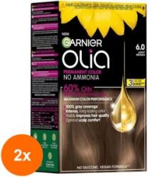 Garnier Set 2 x Vopsea Permanenta fara Amoniac, 6.0 Saten Deschis, Garnier Olia, 112 ml