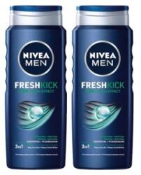 Nivea Set 2 x Gel de Dus Nivea Men Fresh Kick, cu Mentol, 500 ml