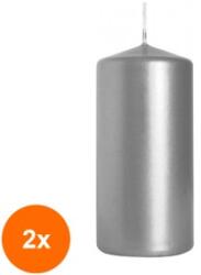 LCA Set 2 x Lumanare Stalp Argintie, 20 Ore (GIL-2xLCA-SW50/100-271)