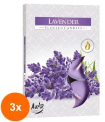 BISPOL Set 3 x 6 Lumanare Pastila, Lavanda (GIL-3xLCA-P15-79)