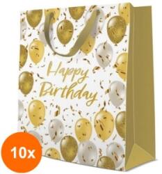 Elcadis Set 10 x Pungi Cadou Mari, Elegant Ballons, 26.5 x 33.5 x 13 cm, Perfecto (CLE-10xELC-PC-SL-EB)