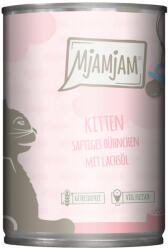 MjAMjAM 24x400g MjAMjAM Kitten gazdaságos csomag nedves macskaeledel - Szaftos csirke lazacolajjal