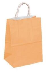 Bisbags Pungi din Hartie cu Manere, Piersica, Interior Alb, 25 x 14 x 30 cm, 100 Bucati (BBG-PK536)
