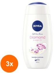 Nivea Set 3 x Gel de Dus Nivea Diamond & Argan Oil, 250 ml