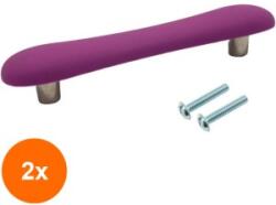 Ideal Feroluc Set 2 x Maner Mobilier pentru Copii Fuxi, 96 mm, Finisaj Mov (EDI-2xIFR-18532)