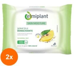 Elmiplant Set 2 x Servetele Demachiante Elmiplant pentru Ten Normal/Mixt, 25 Bucati