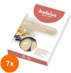 Bolsius Set 7 x 6 Lumanare Pastila, Vanilie, 4 Ore, Bolsius (GIL-7xLCA-TRUS-PT15-575-VAN)
