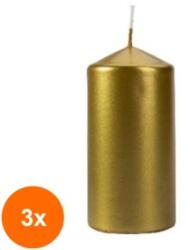 LCA Set 3 x Lumanare Stalp Auriu, 20 Ore (GIL-3xLCA-SW50/100-213)