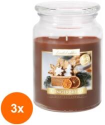 LCA Set 3 x Lumanare Parfumata in Borcan cu Capac Turta Dulce, 100 Ore (GIL-3xLCA-SND99-346)