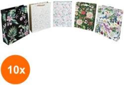 Elcadis Set 10 x Pungi Cadou Mari, Mix Florale, 30 x 41 x 12 cm, Perfecto (CLE-10xELC-PC-SB-MIX-FLO)