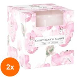 LCA Set 2 x Lumanare Parfumata in Pahar Floare de Cires si Chihlimbar, 18 Ore (GIL-2xLCA-SN75B-323)