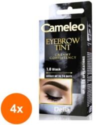 Cameleo Set 4 x Crema Vopsea Sprancene Cameleo 1.0 Black 15 ml
