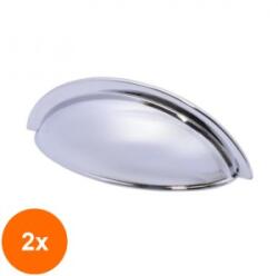 Ideal Feroluc Set 2 x Maner Scoica Model Irem, 64 mm, Finisaj Crom Lucios (EDI-2xIFR-16800)