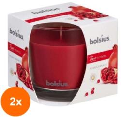 Bolsius Set 2 x Lumanare Parfumata Bolsius True Scents, in Pahar, Rodie (GIL-2xLCA-TRU-LPB-95/95-15-TS)