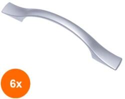 Ideal Feroluc Set 6 x Maner Model Eco Sulun, 96 mm, Finisaj Aluminiu (EDI-6xIFR-15201)