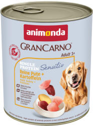 Animonda GranCarno 24x800g animonda GranCarno Adult Single Protein Sensitive Pulyka & burgonya nedves kutyatáp