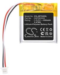Cameron Sino li-polymer akkumulátor, 3.8v, 650mAh, kompatibilis jbl gsp583028 -vel (CS-JBT520SL)