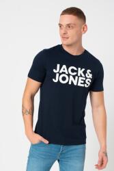 JACK & JONES Jack & Jones, Organikuspamut póló gumis logóval, Tengerészkék, XL (12151955-NAVY-BLAZER-XL)