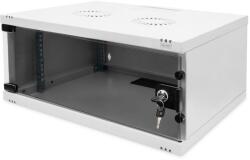 ASSMANN 19" 4U fém szekrény, DIGITUS, 241x540x400mm, szürke, üvegajtóval, 60kg (ACT-DN-38010)