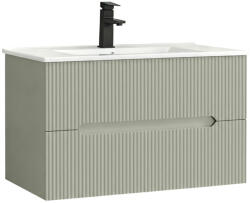 Leziter Trent 80 dulap de baie inferior cu chiuvetă ceramică 2 sertare, verde (TRENT80AZ)