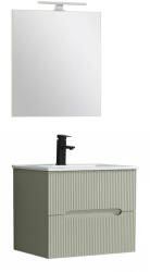 Leziter Trent mobilier de baie 60 cm ceramică chiuvetă (2 sertare) cu oglindă 60x80 cm verde (TRENT60Z)