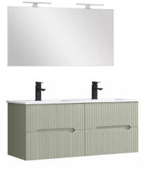 Leziter Trent Mobilier de baie 120 cm lavoar ceramic cu oglindă 60x120 cm verde (TRENT120Z)