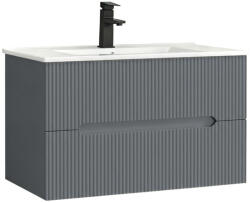 Leziter Trent 80 dulap de baie inferior cu chiuvetă ceramică 2 sertare, gri antracit (TRENT80AANTSZ)