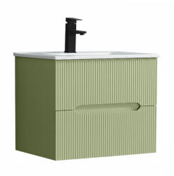 Leziter Trent 60 dulap de baie inferior cu chiuvetă ceramică 2 sertare, verde deschis (TRENT60AVZ)