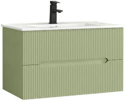 Leziter Trent 80 mobilier de baie inferior cu chiuvetă ceramică 2 sertare, verde deschis (TRENT80AVZ)