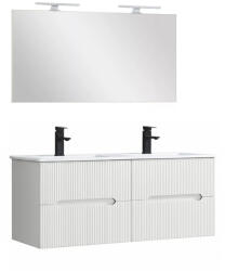 Leziter Trent Mobilier de baie 120 cm lavoar ceramic cu oglindă 60x120 cm alb (TRENT120FE)