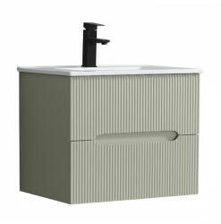 Leziter Trent 60 dulap de baie inferior cu chiuvetă ceramică 2 sertare, verde (TRENT60AZ)
