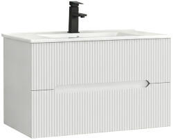 Leziter Trent 80 dulap de baie inferior cu chiuvetă ceramică 2 sertare, alb (TRENT80AFE)