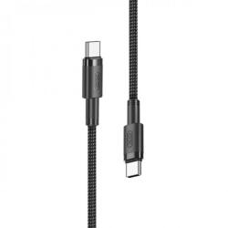 XO Cablu USB 2.0 type C la USB type C 100W 1.5m brodat Negru, XO NB-Q199 (XO-NB-Q199)