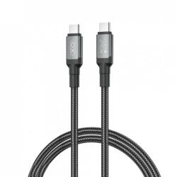 XO Cablu USB 2.0 type C la USB type C 240W 1m brodat/metalic Negru, XO NB-Q264A (XO-NB-Q264A)