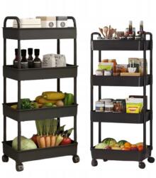  Polcos állvány kerekekkel POZIO 37x22x95 cm fekete