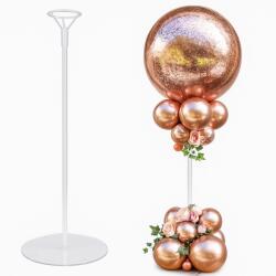 brokatove Lufitartó állvány, szimpla fehér, 70cm magas, esküvőre