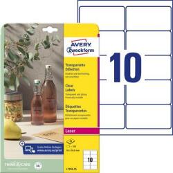 Avery-Zweckform Etikett, 96x50, 8 mm, poliészter, AVERY ZWECKFORM, átlátszó, 250 etikett/csomag (AYL778325) - iroda24